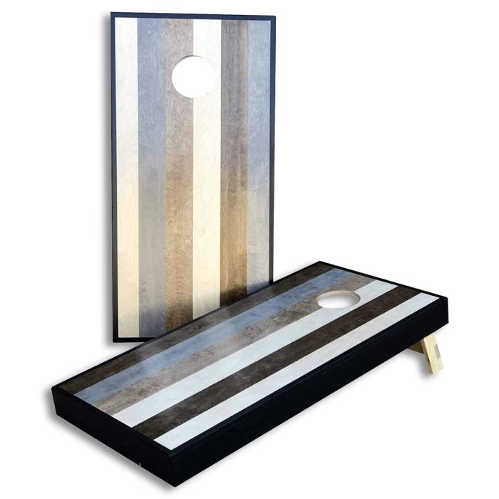 Stain Stripes cornhole board on white background