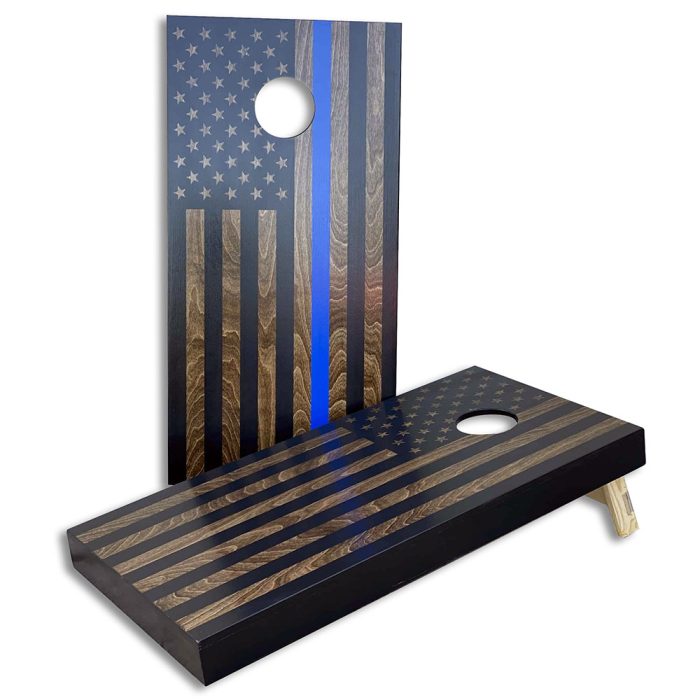 Thin Blue Line on American line representing police
